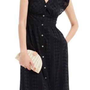 J crew cotton eyelet dress size 2 black